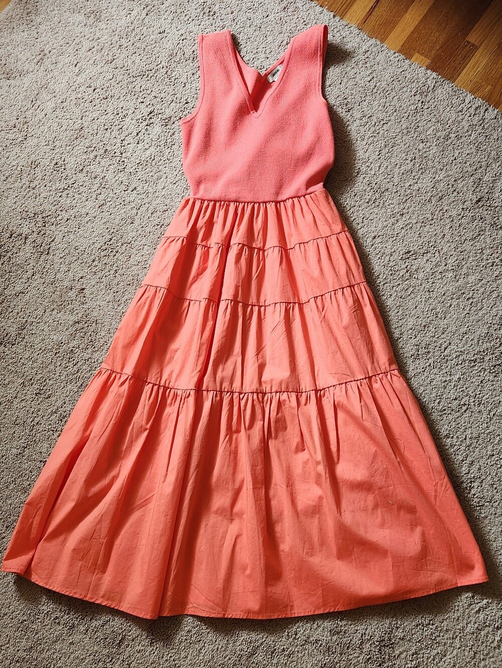 Jason Wu Knit Poplin Tiered Midi Sash Tie Dress Beachy Boho Cruise Resort XS